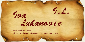 Iva Lukanović vizit kartica